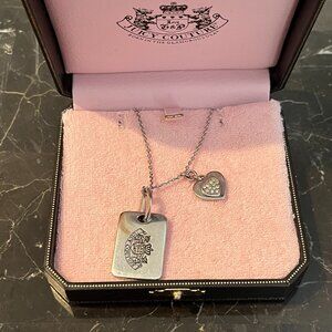 Vintage Juicy Couture Silver Dog Tag Necklace